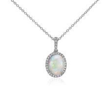 Opal and diamond pendant